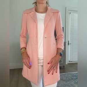 Orange Cabi fit-and-flare blazer with cropped sleeves